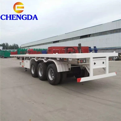 3 Axle 40Ft Flatbed Container Semi Trailer