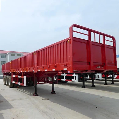 Tri-axles 60tons Side Curtain Wall High Bed Cargo Semi Trailer
