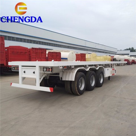 3 Axle 40ft Container Flatbed Semi Trailers For Sale