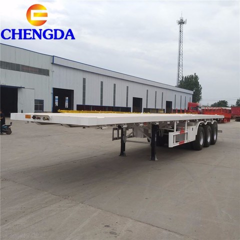 3 Axle 40ft Container Flatbed Semi Trailers For Sale