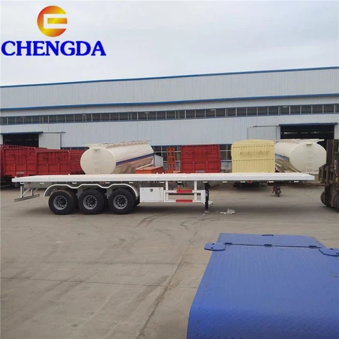3 Axle 40ft Container Flatbed Semi Trailers For Sale