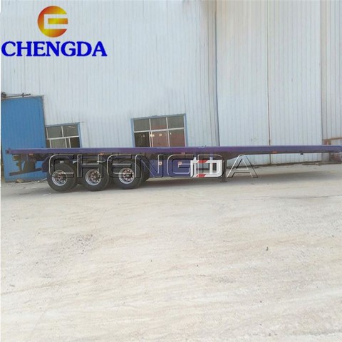 3 Axles 40ft 20 Feet 40 Ton Flatbed Container Semi Trailer