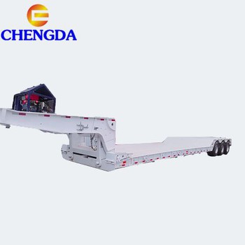 3/4Axles 45-60Tons Cargo Lowbed Duty Truck Semi Trailer