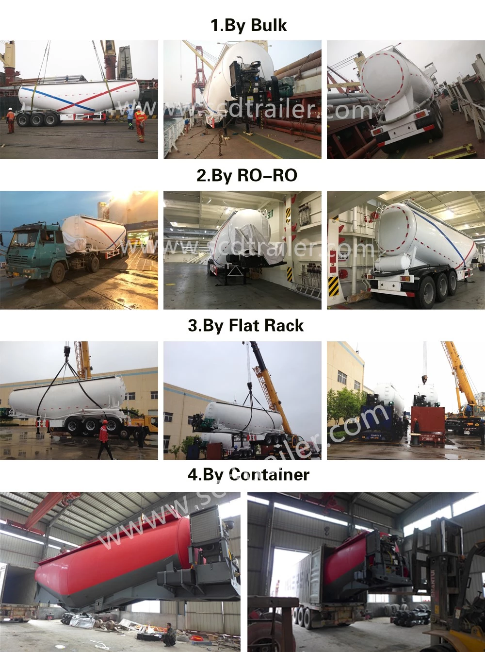 Tri Axles 12 wheels 45cbm Powder Carrier Cement Trailers For Sale