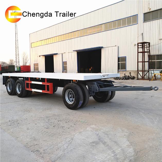 Heavy Duty 3 Axle Turntable Flatbed Side Wall Full Trailer