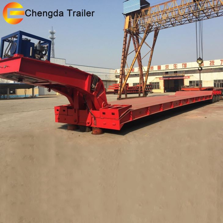 Heavy Duty Capcaity Removable 3 Axle 50ton Lowboy Low Bed Trailer Dimensions