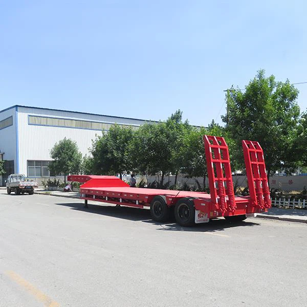 2 Axles Heavy Duty 40tons Gooseneck Low Bed Semi Trailer for Sale