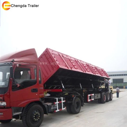 45cbm 80ton 120ton Side Tipping Dump Trailer