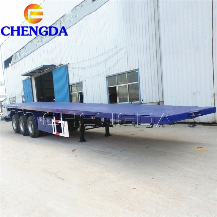 3 Axles 40ft 20 Feet 40 Ton Flatbed Container Semi Trailer