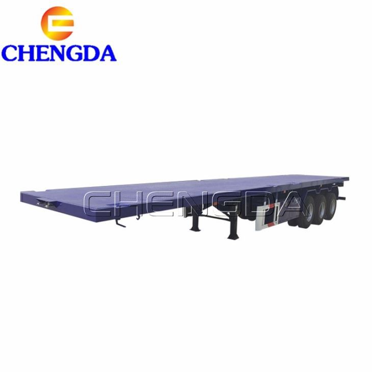 3 Axles 40ft 20 Feet 40 Ton Flatbed Container Semi Trailer