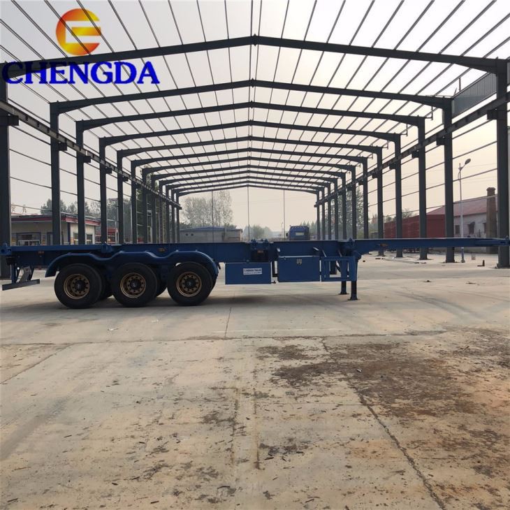 Hot Sale Tri-axle 20ft 40ft Container Frame Skeleton Trailer