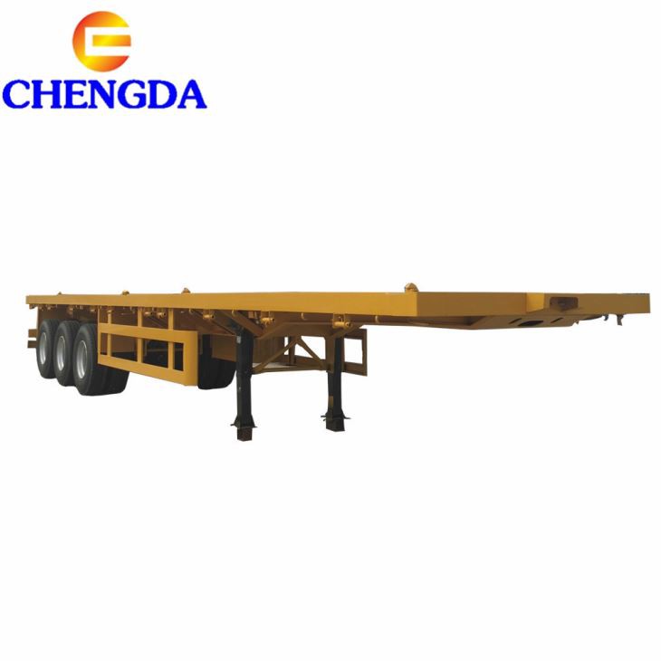 Hot Sale Tri-axle 3 Axle 40ft Flat Bed Trailer Dimensions