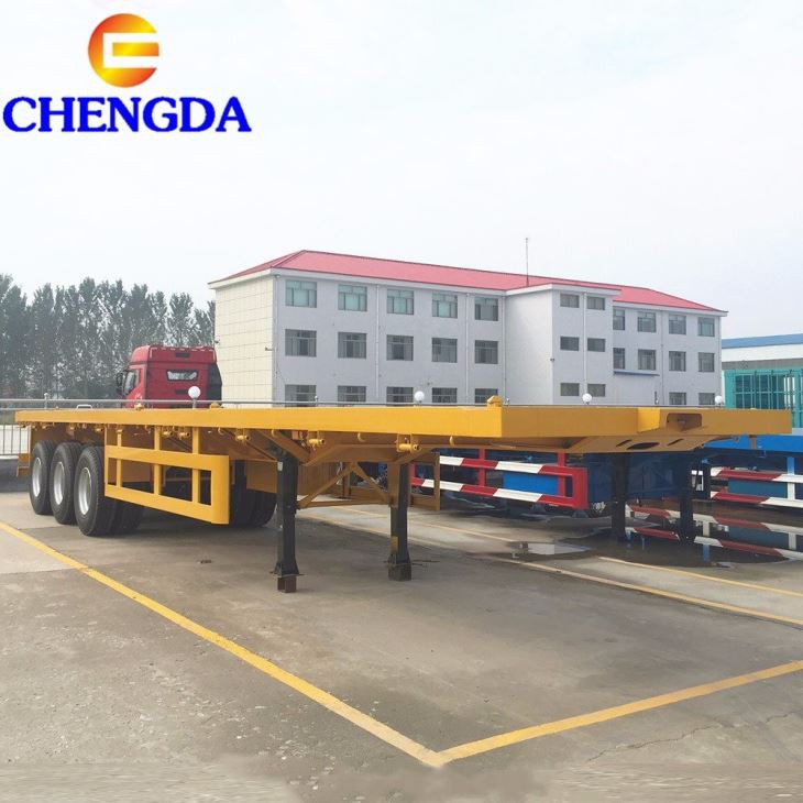 Hot Sale Tri-axle 3 Axle 40ft Flat Bed Trailer Dimensions