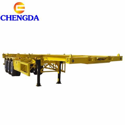 40FT 60t Goose Neck Skeleton Container Semi Trailer