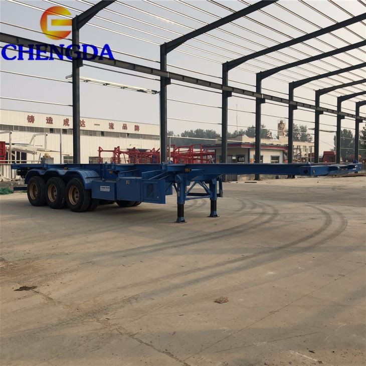 Truck Chassis Frame Manufacturer 3 Axles 20ft Container 40ft Skeleton Trailer