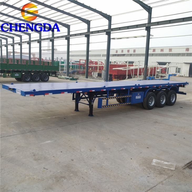 Hot Sale Low Price 3 Axles 4 Axles 20ft 40 Ft Flatbed Trailer