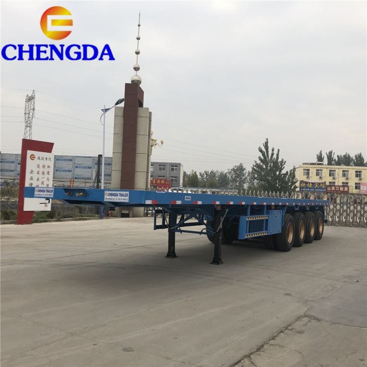 Hot Sale Low Price 3 Axles 4 Axles 20ft 40 Ft Flatbed Trailer