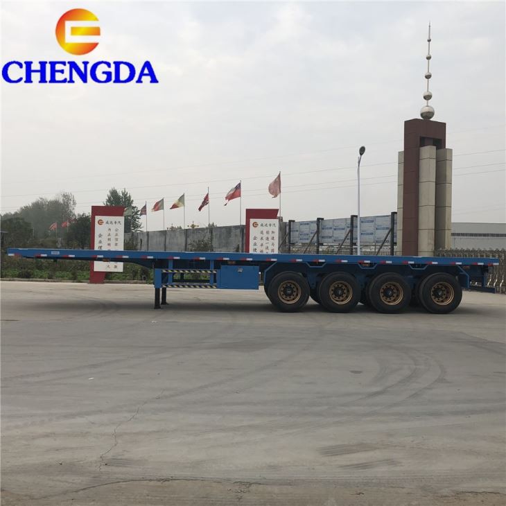 Hot Sale Low Price 3 Axles 4 Axles 20ft 40 Ft Flatbed Trailer