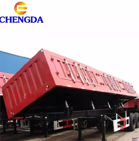 45cbm 80ton 120ton Side Tipping Dump Trailer