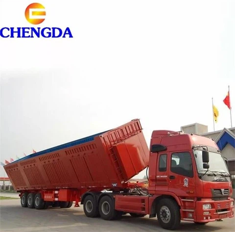 45cbm 80ton 120ton Side Tipping Dump Trailer